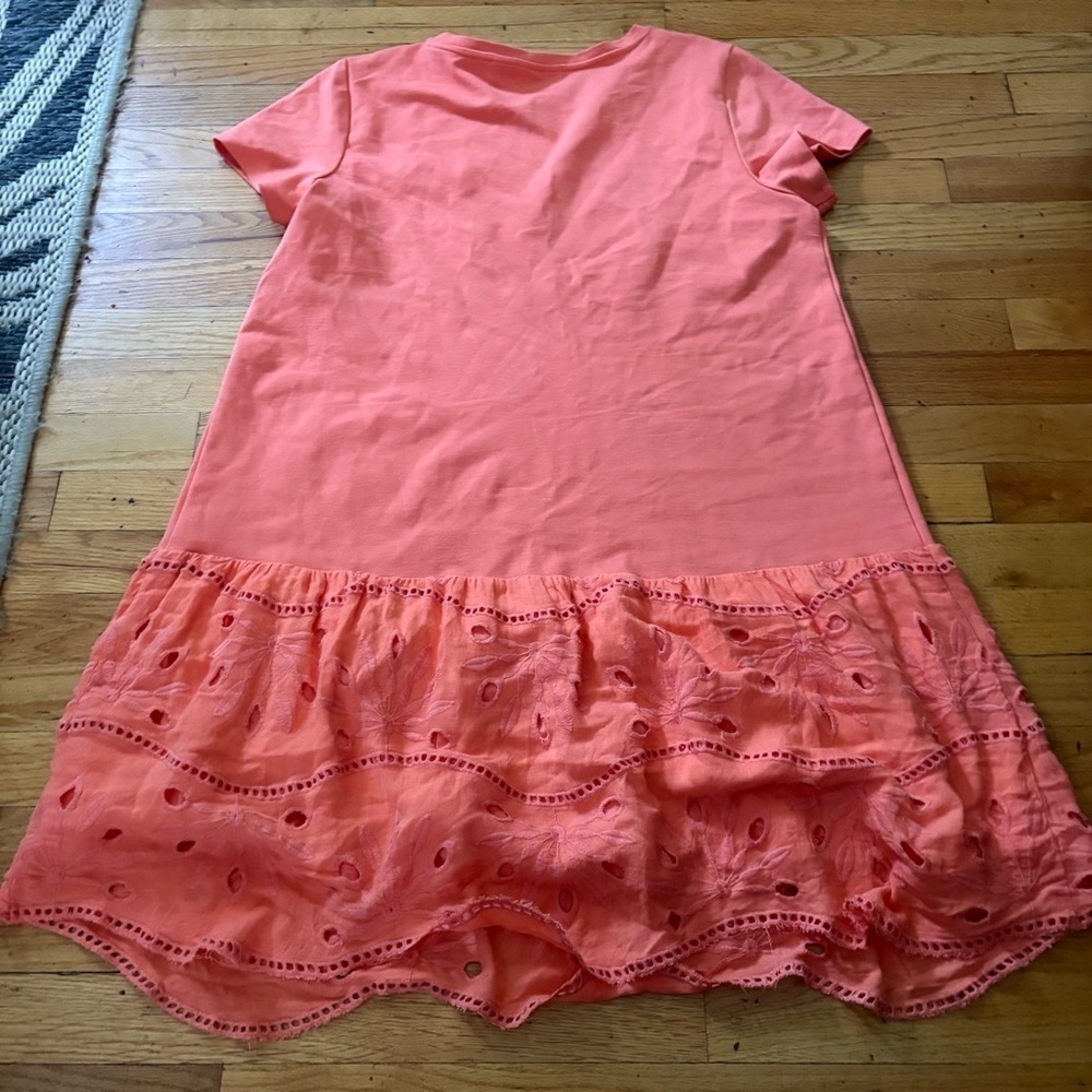 Anthropologie Maeve Coral T-Shirt Dress Size Large - Picture 8 of 8